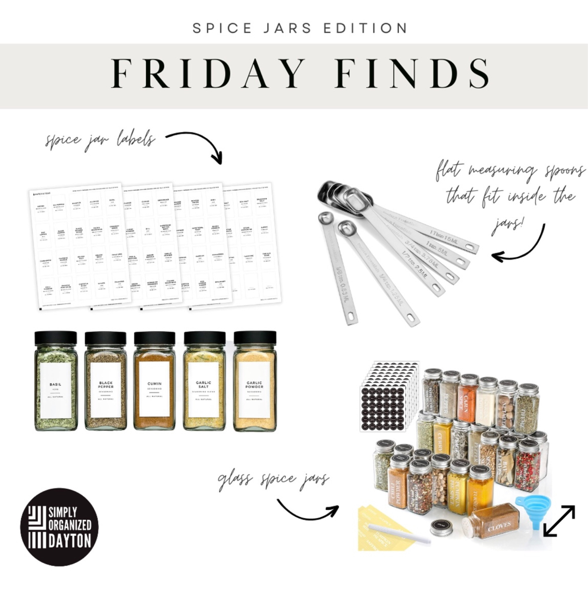 Tired of your rounded measuring spoons not fitting inside your spice jars? 🙋‍♀️

I stumbled across these FLAT measuring spoons and they are amazing! They give me a little burst of joy every time I use them. Make sure to grab these when you organize your spices!

#spiceorganization #LTKhome #LTKunder50