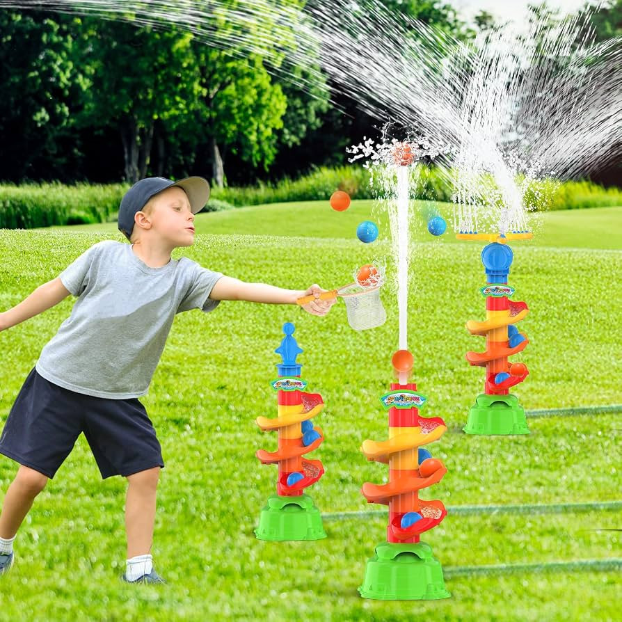 Sprinkler for Kids, Fingarden 3-in-1 Water Toys for Kids Outdoor Play, 360° Rotating Sprinkler &... | Amazon (US)