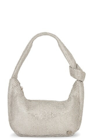 olga berg Jessica Soft Crystal Mesh Croissant Bag in Silver from Revolve.com | Revolve Clothing (Global)