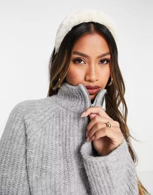 & Other Stories faux fur chunky headband in off white | ASOS (Global)
