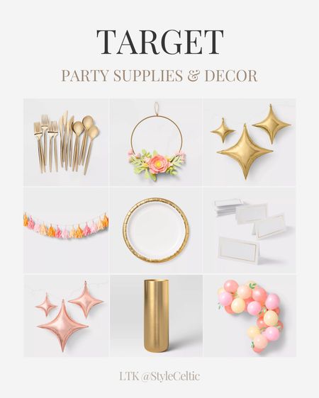 Target Party Supplies and Party Decor ✨
.
.
Target decor, target party decor, party supplies, gold party supplies, gold party decor, rose gold party decor, rose gold balloons, gold balloons, gold banners, gold flatware, gold napkins, peach balloon arch, gold party plates, place cards, name cards, tassel banners, summer parties, spring parties, grad party, graduation party decor, shower decor, baby shower, bridal shower, pink party supplies, gold vases, gold plates, gold utensils, gold balloons, gold banners, peach decor

#LTKxTarget #LTKparties #LTKwedding