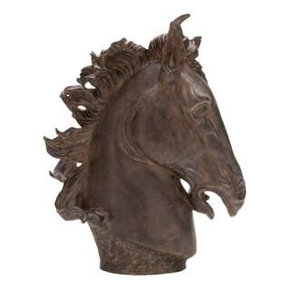 Litton Lane Polystone Horse Head Sculpture 44678 - The Home Depot | The Home Depot