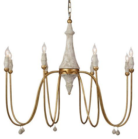 Clay Chandelier, Distressed Ivory | One Kings Lane