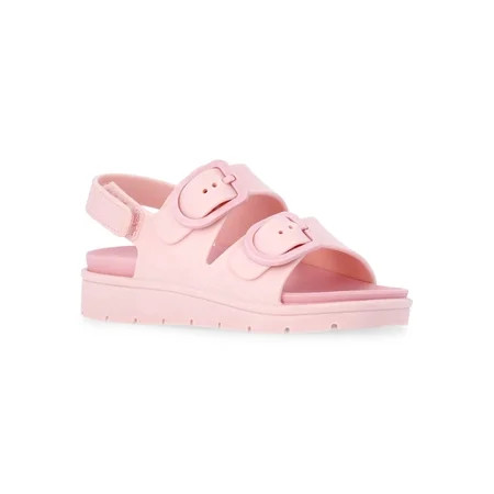 Wonder Nation Toddler Girls Two Buckle Jelly Sandals | Walmart (US)