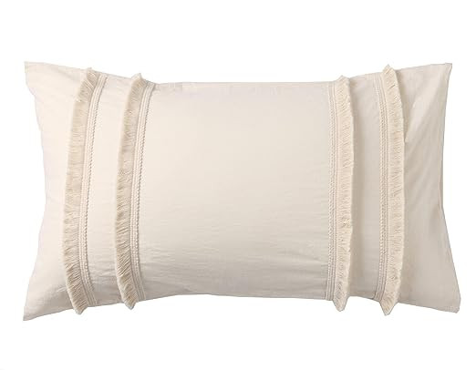 Flber US Fringed Sham Set Boho Cotton Pillow Covers,18.9in x29.1in,Set of 2 | Amazon (US)