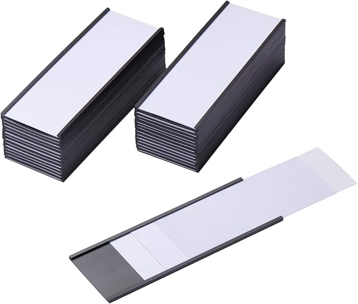 C Channel Magnetic Labels Holders, 50 Pack 2''x5.5'' for Metal Racks | Amazon (US)