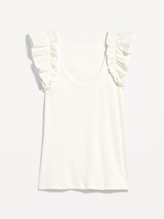 Ruffle-Trim Mixed Fabric Top | Old Navy (US)