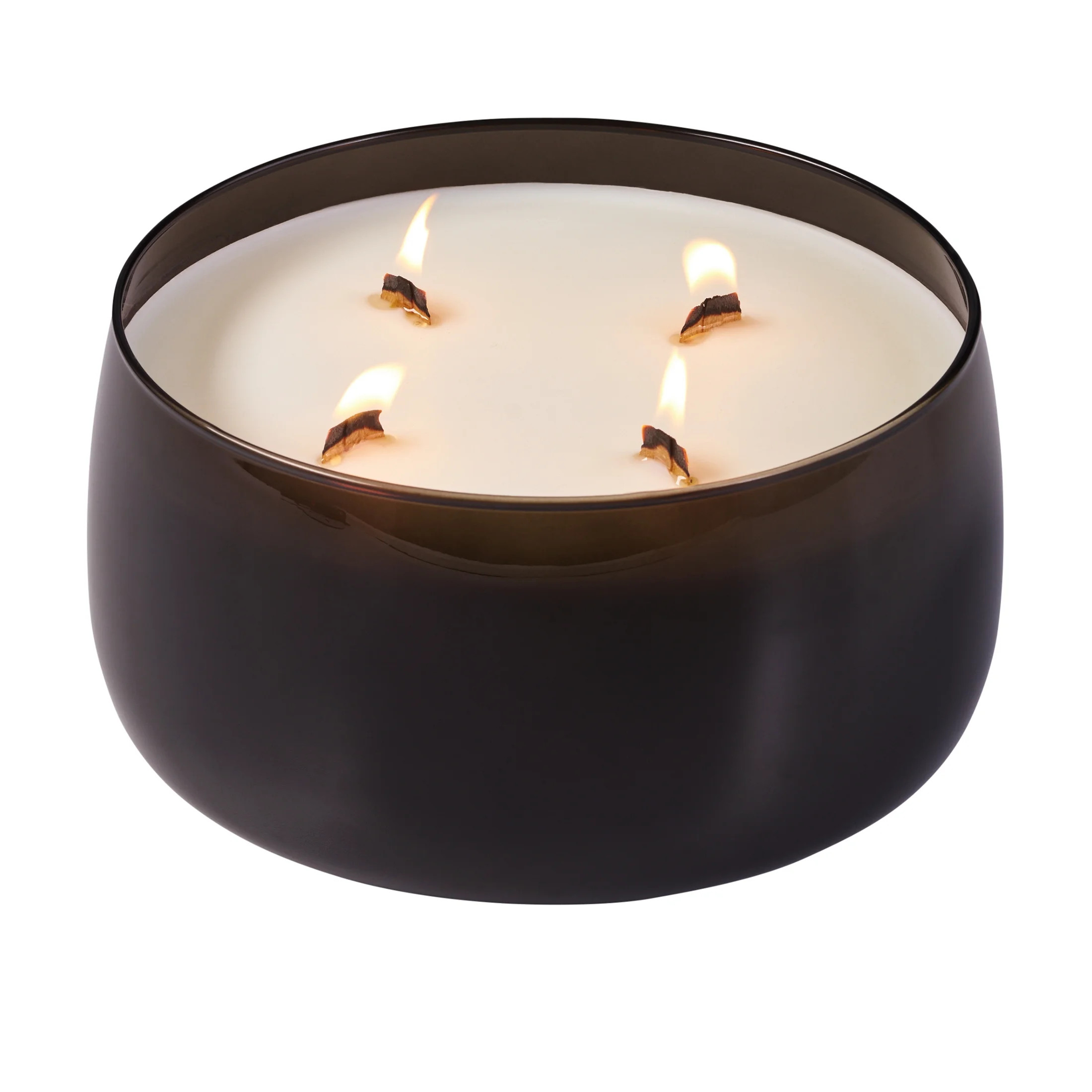 Better Homes & Gardens Intense Warm Leathered Amber Scented Wooden 4-Wick Glass Jar Candle 60oz. | Walmart (US)