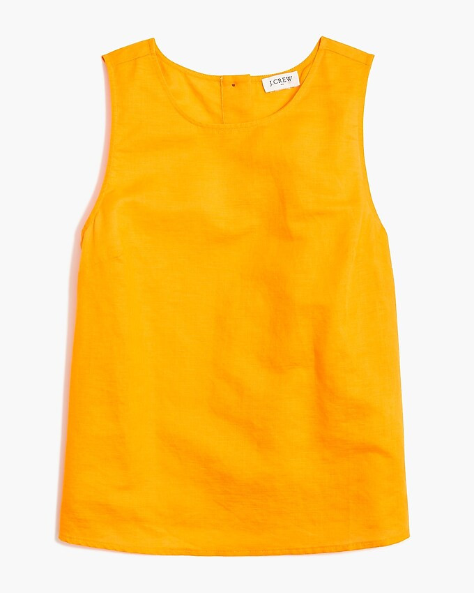 Linen-blend button-back shell tank top | J.Crew Factory
