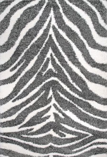 Off White Zebra Striped 4' x 6' Area Rug | Rugs USA