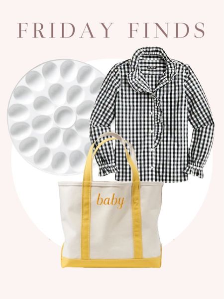 A fantastic baby gift, a ruffled gingham shirt, and the only dish suitable for serving deviled eggs!

#LTKhome #LTKFind #LTKSeasonal