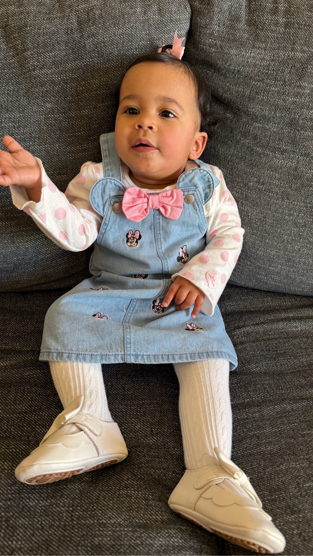 The cutest denim Minnie Mouse dress! So cute paired with the cable knit stockings for my little girl! #disneyoutfit #disneybaby #minniemouse

#LTKootd #LTKKids #LTKBaby