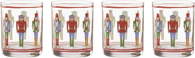 Lenox 896921 Nutcracker Double Old Fashioned Glasses, Set of 4, Assorted, Christmas Drinkware, Ho... | Amazon (US)