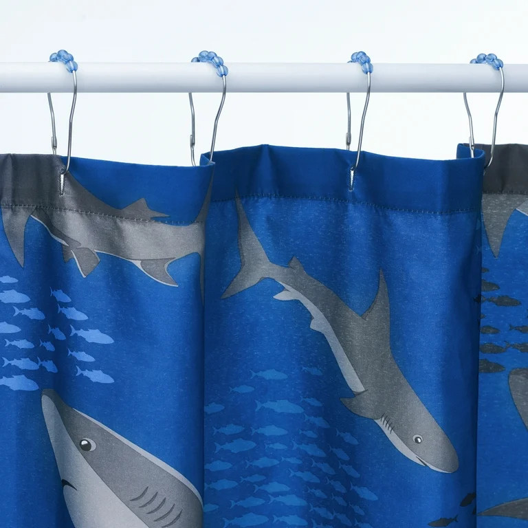 Your Zone Kids Shark Shower Curtain with Hooks | Walmart (US)
