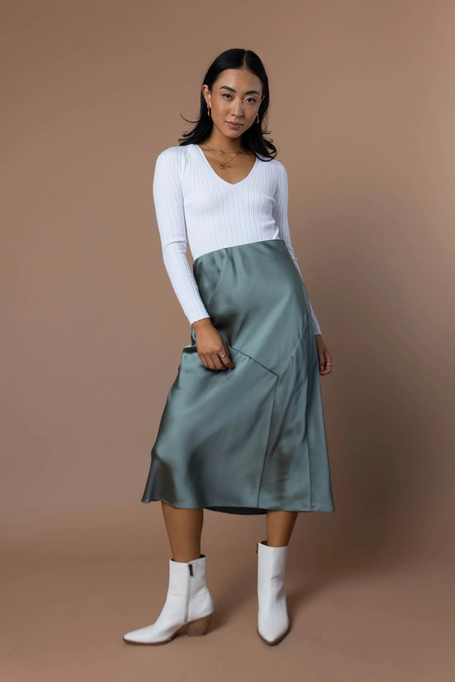 Zada Midi Skirt in Sage - böhme | Böhme US