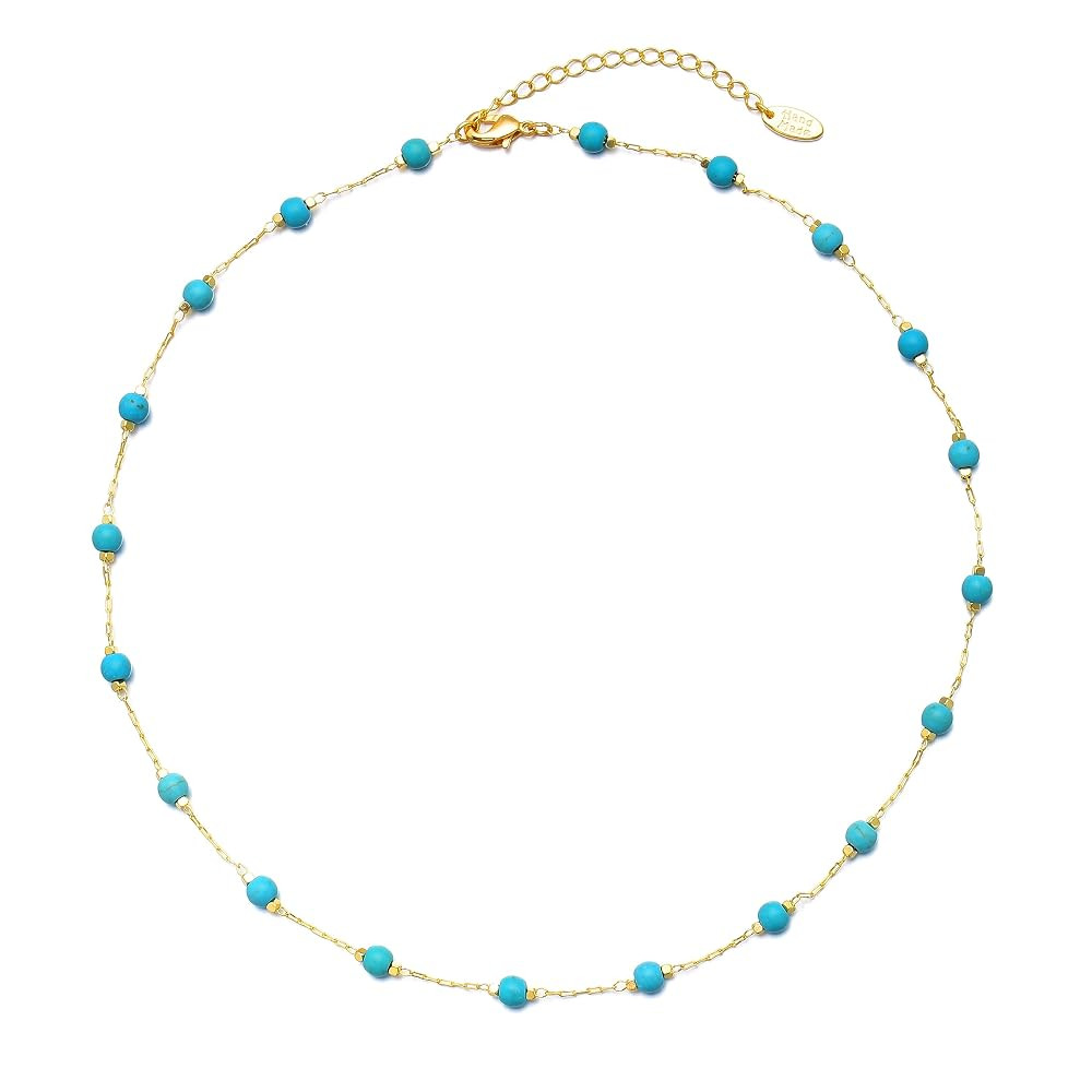 Beaded Choker Necklaces, Handmade Healing Crystal Stone Choker Colorful Bohemian Gemstone Necklac... | Amazon (US)