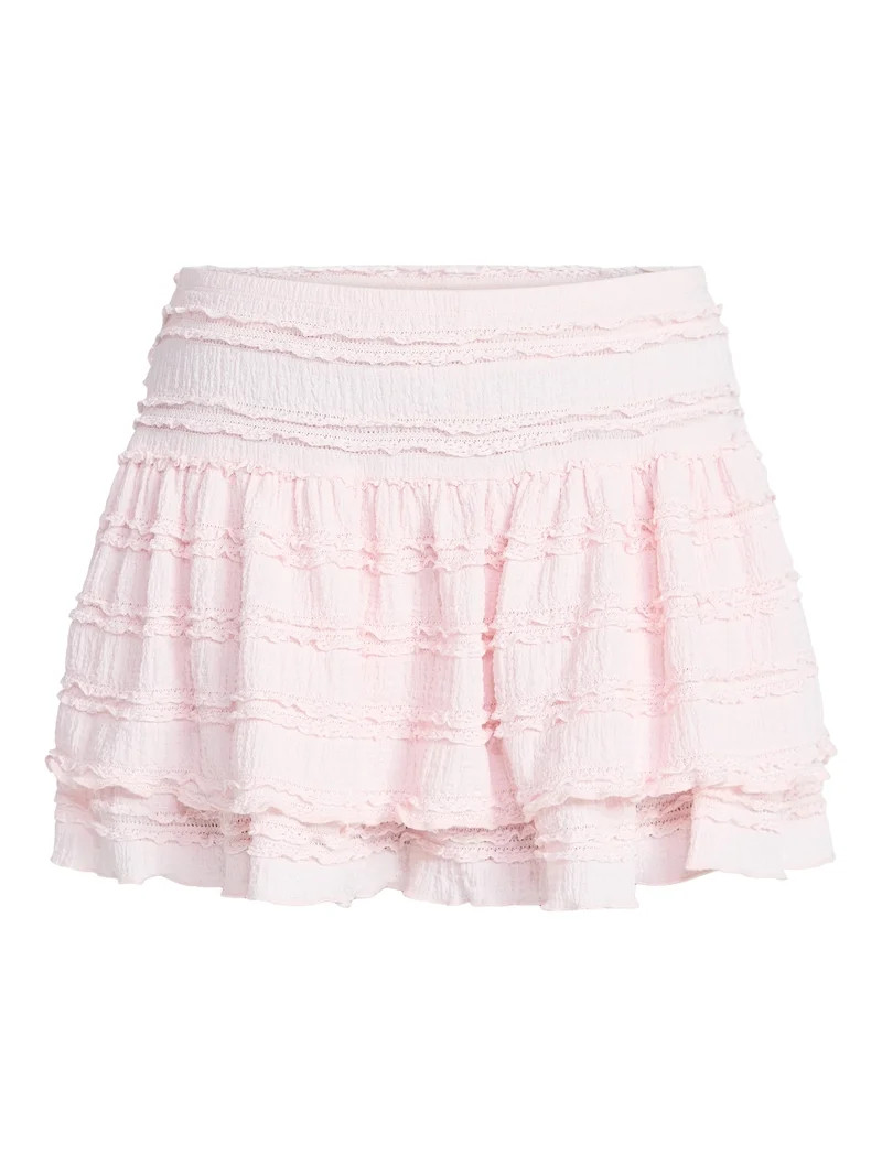 No Boundaries Lace Ruffle Mini Skort, Women's XXS-XXL | Walmart (US)