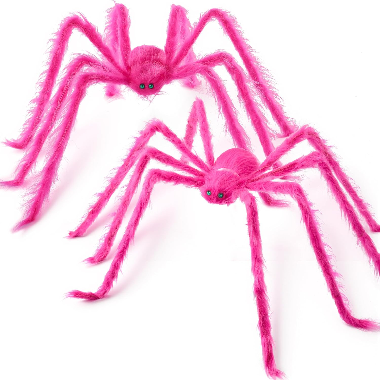 JOYIN 2 Pack 5 Ft Halloween Outdoor Decorations Hairy Pink Spider, Scary Giant Spider, Fake Large Haunted House Props, Halloween Yard Lawn Decorations Party Indoor Decor. | Amazon (US)