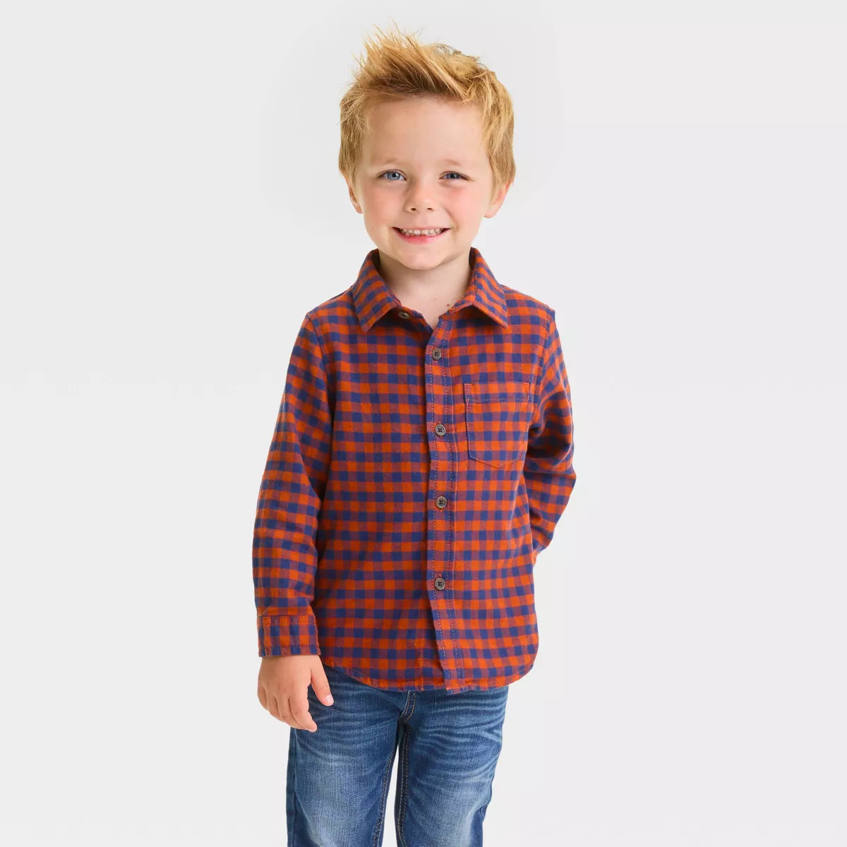 Toddler Boys' Long Sleeve Flannel Shirt - Cat & Jack™ | Target