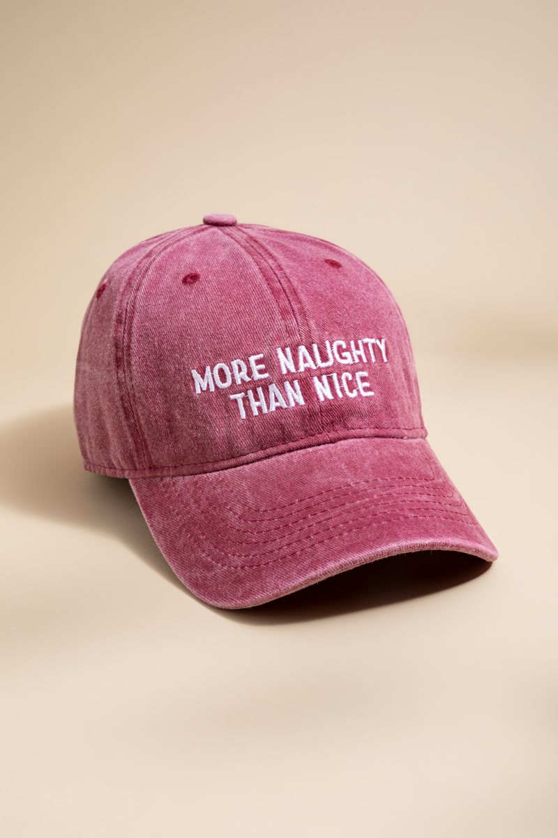 More Naughty Than Nice Baseball Cap | Francesca's