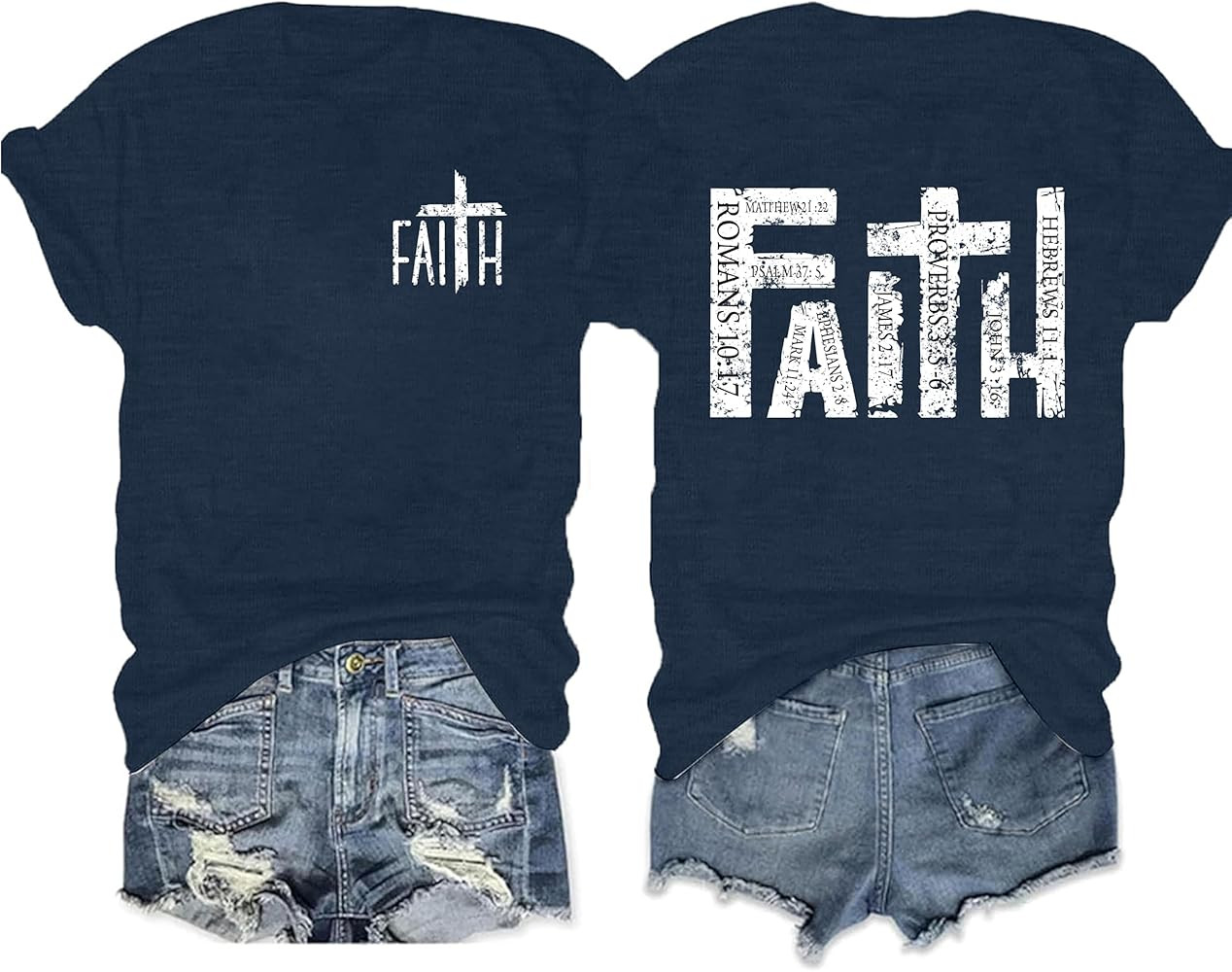 Faith Shirts for Women Christian Shirt Jesus Cross Graphic Tees Bible Verse Religious Sayings Cas... | Amazon (US)