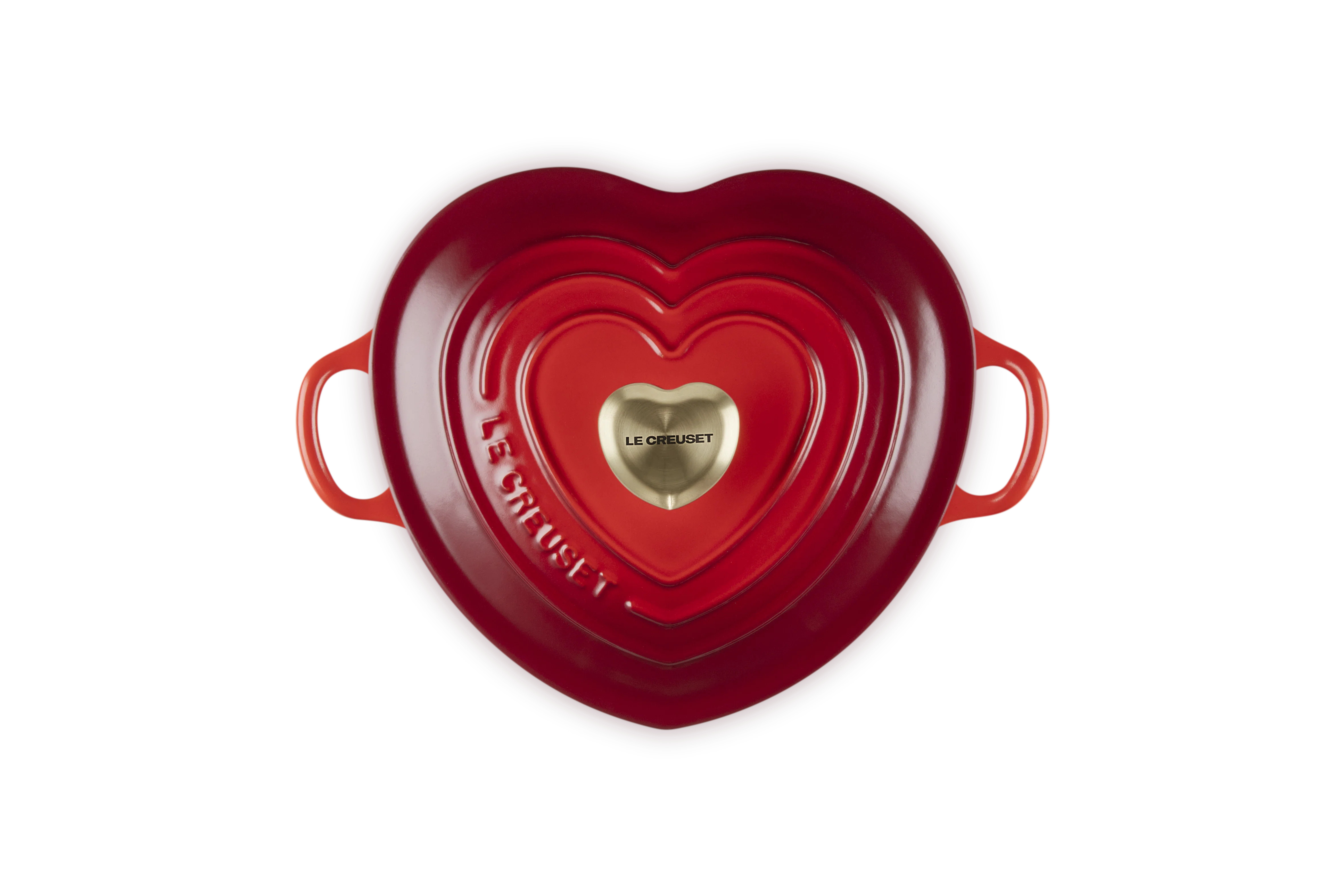 Le Creuset Cast Iron Traditional Heart Dish 1.25 Qt Peche Light Gold Heart Knob | Wayfair North America