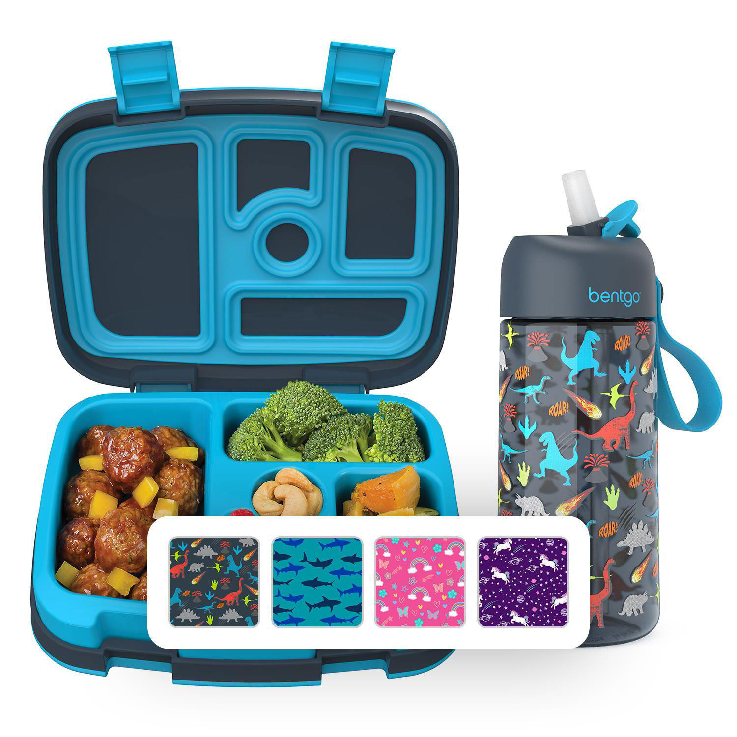 Bentgo Kids Prints Lunch Box & Water Bottle Set (Dinosaurs):- Dinosaurs | Sam's Club