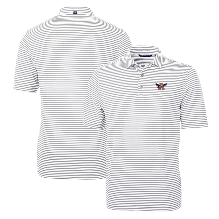Auburn Tigers Cutter & Buck Throwback Logo Virtue Eco Pique Stripe Recycled Polo - Gray | Fanatics