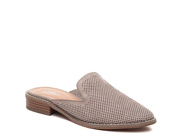 Crown Vintage Lacertae Mule - Women's - Grey Perforated Faux Suede | DSW