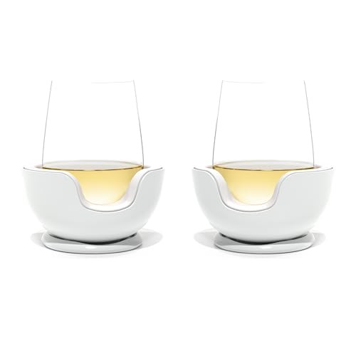 VoChill Stemless Wine Glass Chiller | Keep the Chill In Your Glass | Made In USA | Separable & Refreezable Chill Cradle | Actively Chills Stemless Glassware | Quartz, Pair Stemless | Amazon (US)