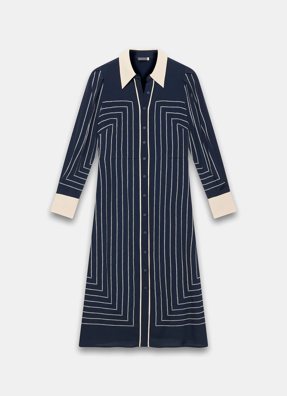 Navy Striped Midi Shirt Dress | Mint Velvet