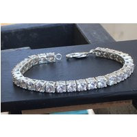 925 Sterling Silver 5mm Swarovski Tennis Bracelet 17.3 Carats Swarovski® Zirconia 7.5"", 8"" 8.5 | Etsy (US)