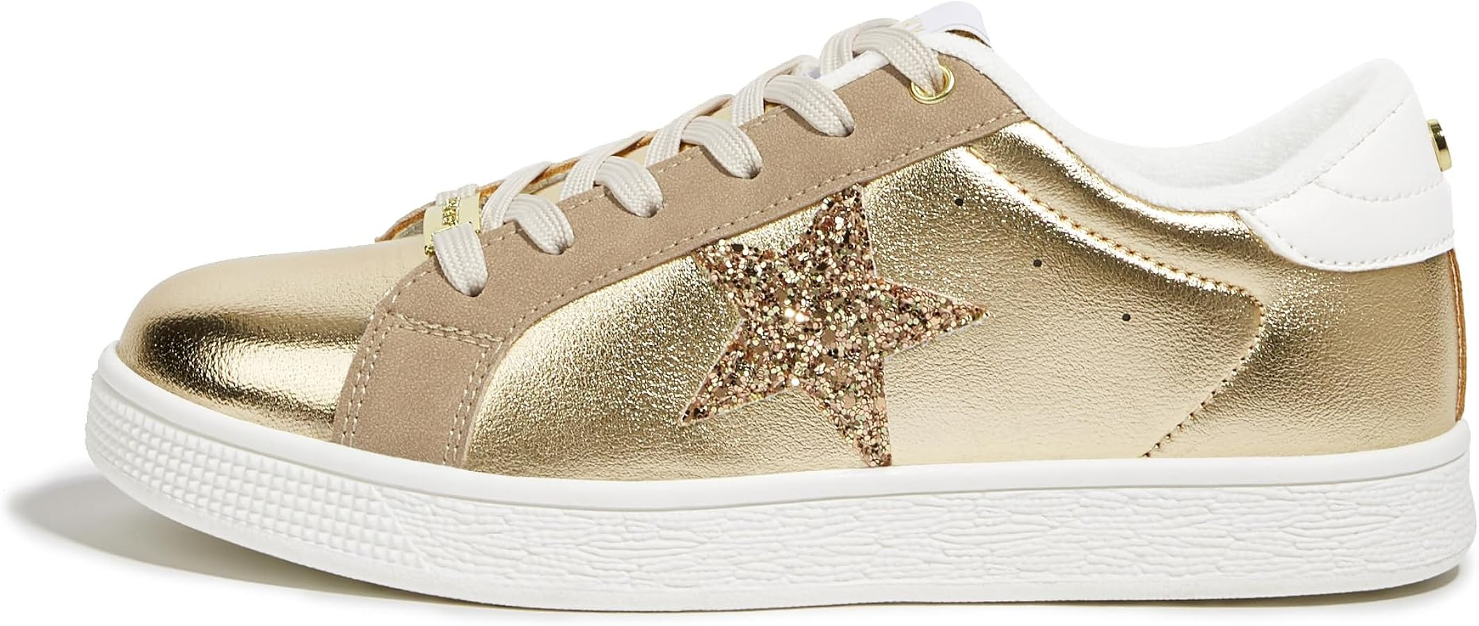 LUCKY STEP Fashion Star Glitter Sneakers | Sparkly Bling Shiny Bedazzled Wedding Bridal Shoes for... | Amazon (US)