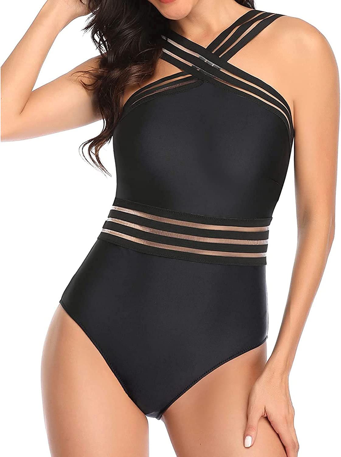 Tempt Me Women Crisscross One Piece Swimsuit Tummy Control Bathing Suit Front Crossover Swimwear | Amazon (US)