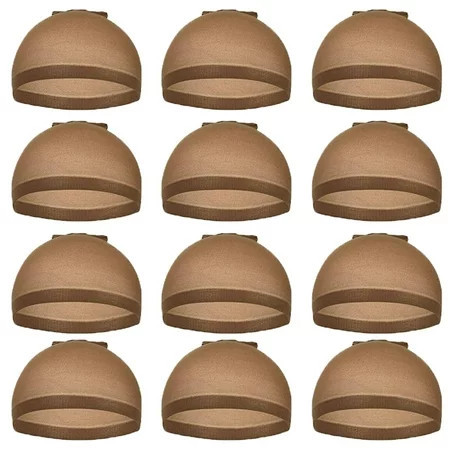 Hair Mesh Wig Cap Hair Net Stocking Wig Caps for Women 12 Pack Light Brown | Walmart (US)