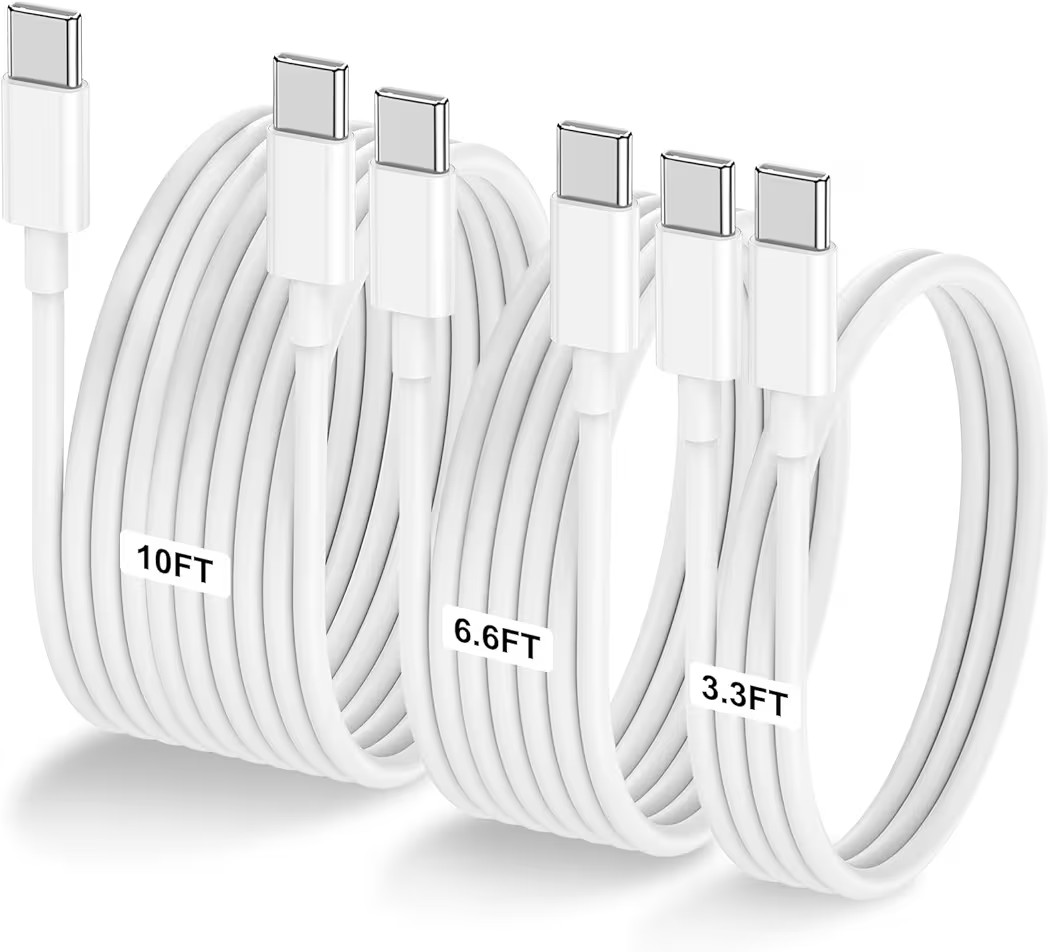 3-Pack [3.3FT+6.6FT+10FT] 60W USB C to USB C Cable, Type C to Type C Cable,Fast Charging Cable fo... | Amazon (US)