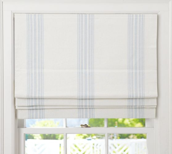 Riviera Striped Roman Blackout Shade | Pottery Barn (US)