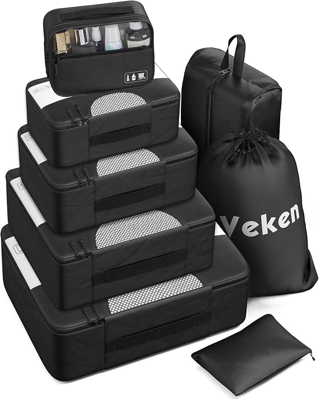 8 Set of Various Colored Packing Cubes for Carry on Suitcase in 4 Sizes(Extra Large, Large, Medium,  | Amazon (US)