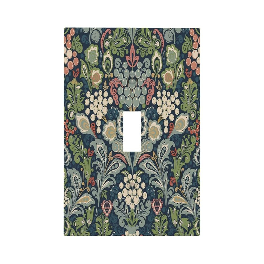 William Morris Floral Boho Midnight Blue Bohemian Flower Single Toggle Light Switch Covers Decora... | Amazon (US)