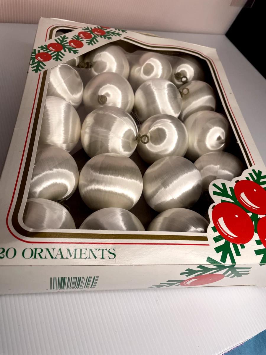Vintage RAUCH Satin WHITE  Christmas Ball Ornaments BOX OF 20 | eBay US