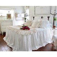Ruffled BedSpread  Shabby Chic Bedding  Ruffled Bed Cover  Ruffled Coverlet  Ruffled Bedding  Linen Bedding  Ruffled Bedding | Etsy (US)