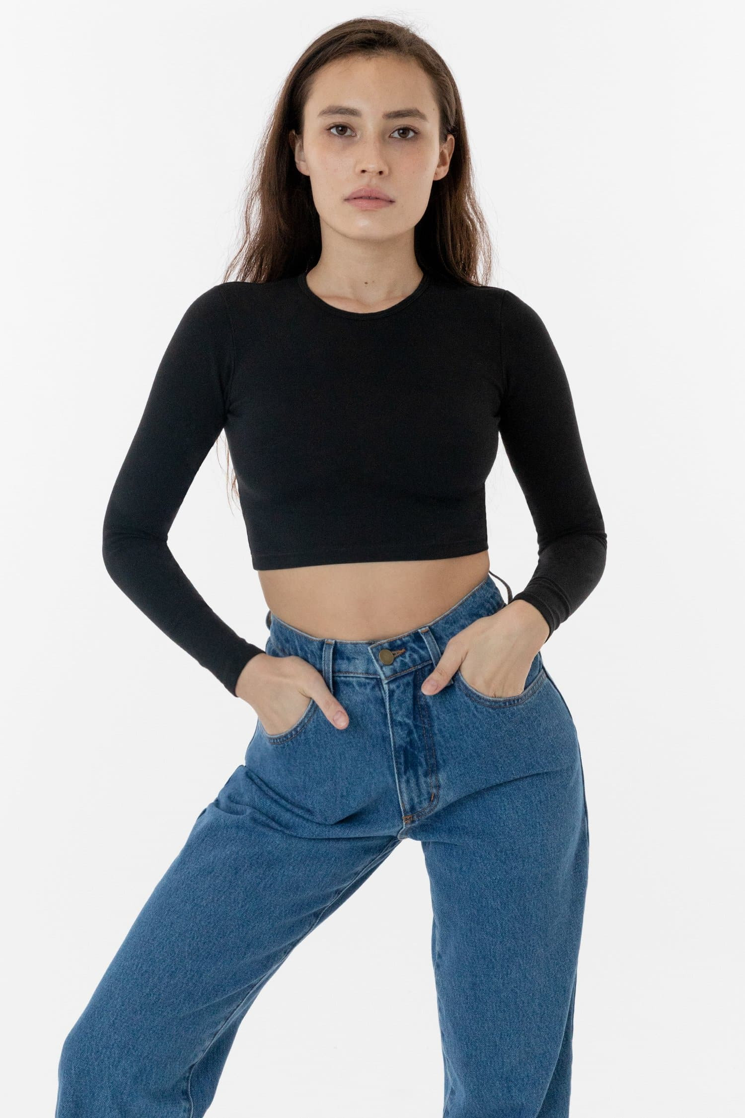 83079GD - Garment Dye Long Sleeve Crop Top | Los Angeles Apparel