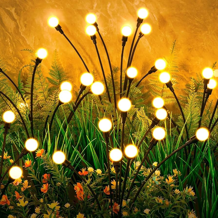 ASMAD Solar Lights Outdoor(4 Pack,32 LEDs), Solar Garden Lights, Outdoor Decorations, Firefly Lig... | Amazon (US)