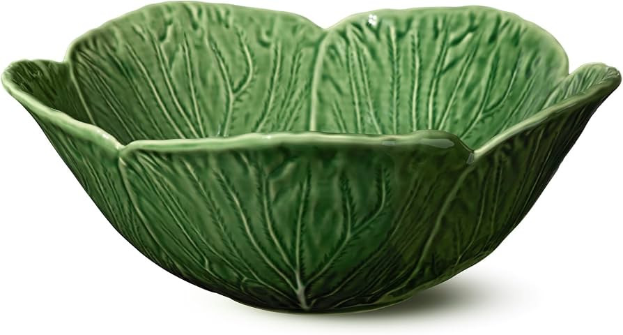 Le Jardin Green Cabbage Plates -3D DEEP BOWL, 12.75" x 5" \u2013 Large Sculpted Green Stoneware L... | Amazon (US)
