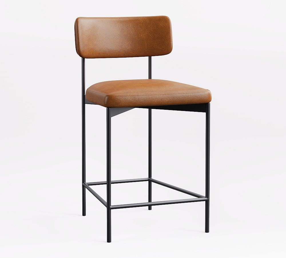 Maison Leather Bar & Counter Stools | Pottery Barn (US)