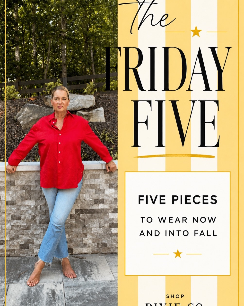 This week’s Friday Five: the pieces I already own, the ones I’m loving—and the two currently at the top of my fall wish list. 🤎

1. ADIDAS HANDBALL SPEZIAL SNEAKERS
  I bought these brown sneakers last year and barely wore them, but I am so excited to pull them back out this fall. Brown sneakers feel like such a fresh alternative to white, and I love the slightly retro look.
2. TIBI PERFECT UNISEX DOUBLE-LAYER T-SHIRT
  Absolutely in my cart. It comes in several colors, but this gray is so good. I love how the built-in layers give you that perfectly styled, effortless look without having to figure it out yourself.
3. MOTHER THE CIRCLE MIDI FRAY
  Another piece from my favorite denim brand—and firmly on my fall must-have list. I love the longer length, the frayed hem and the idea of wearing it with everything from a simple tee and sneakers to tall boots and a sweater.
4. REFORMATION SANDY SHORT
  I own these! They just arrived, and I wore them this week. They’re an easy, pull-on casual short, but the longer length makes them look so elevated and chic. Such a great transitional piece while it’s still warm outside but we’re ready to start dressing for fall.
5. REFORMATION RENEE SKIRT
  I ordered this about three weeks ago, and it finally arrived this week. I slipped it on and—oh my goodness—it is absolutely stunning. It’s giving me the best kind of ’90s vibes, and the khaki color is perfection. I cannot wait to style this one.

Which piece would make your Friday Five? Comment anything, and I’ll send you the links. You can also find everything linked in my bio.

I’m Jill—56 and sharing modern, wearable outfit ideas for women in midlife who want to dress our age…just cooler. Follow @shoppixieco if you like this style. Tell me your fave for the links. (I get a small commission when you shop my links.)

#FridayFive #MidlifeStyle #Over50Style #FallStyle #FallOutfits TransitionalStyle WearableFashion ModernMidlife ShopPixieCo