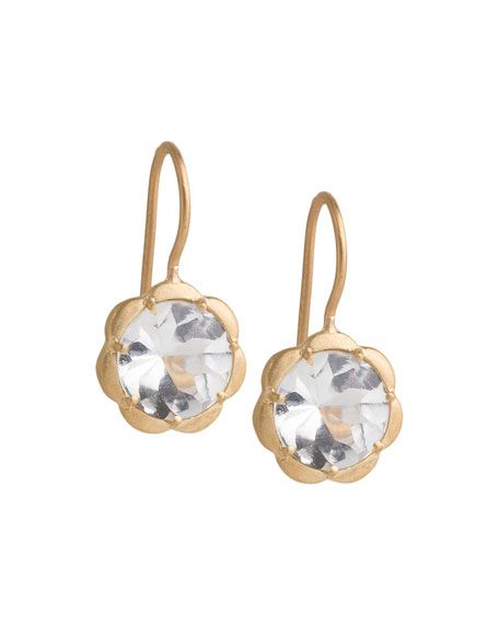 Jamie Wolf Scalloped White Topaz Drop Earrings | Neiman Marcus