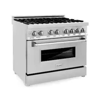 ZLINE Kitchen and Bath 36" 4.6 cu. ft. Dual Fuel Range with Gas Stove and Electric Oven in Stainl... | The Home Depot
