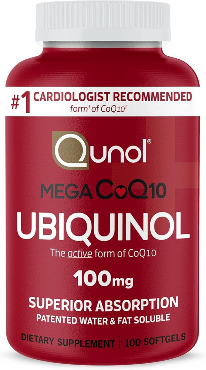 Qunol Mega Ubiquinol 100mg CoQ10, Superior Absorption, Patented Water and Fat Soluble Natural Sup... | Amazon (US)
