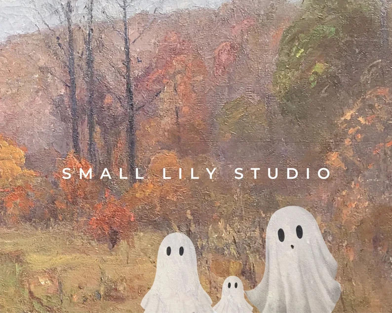 Samsung FRAME TV Ghost Family in Vintage Landscape, Fall Colors Tv Art, Halloween Frame Tv Art, A... | Etsy (US)